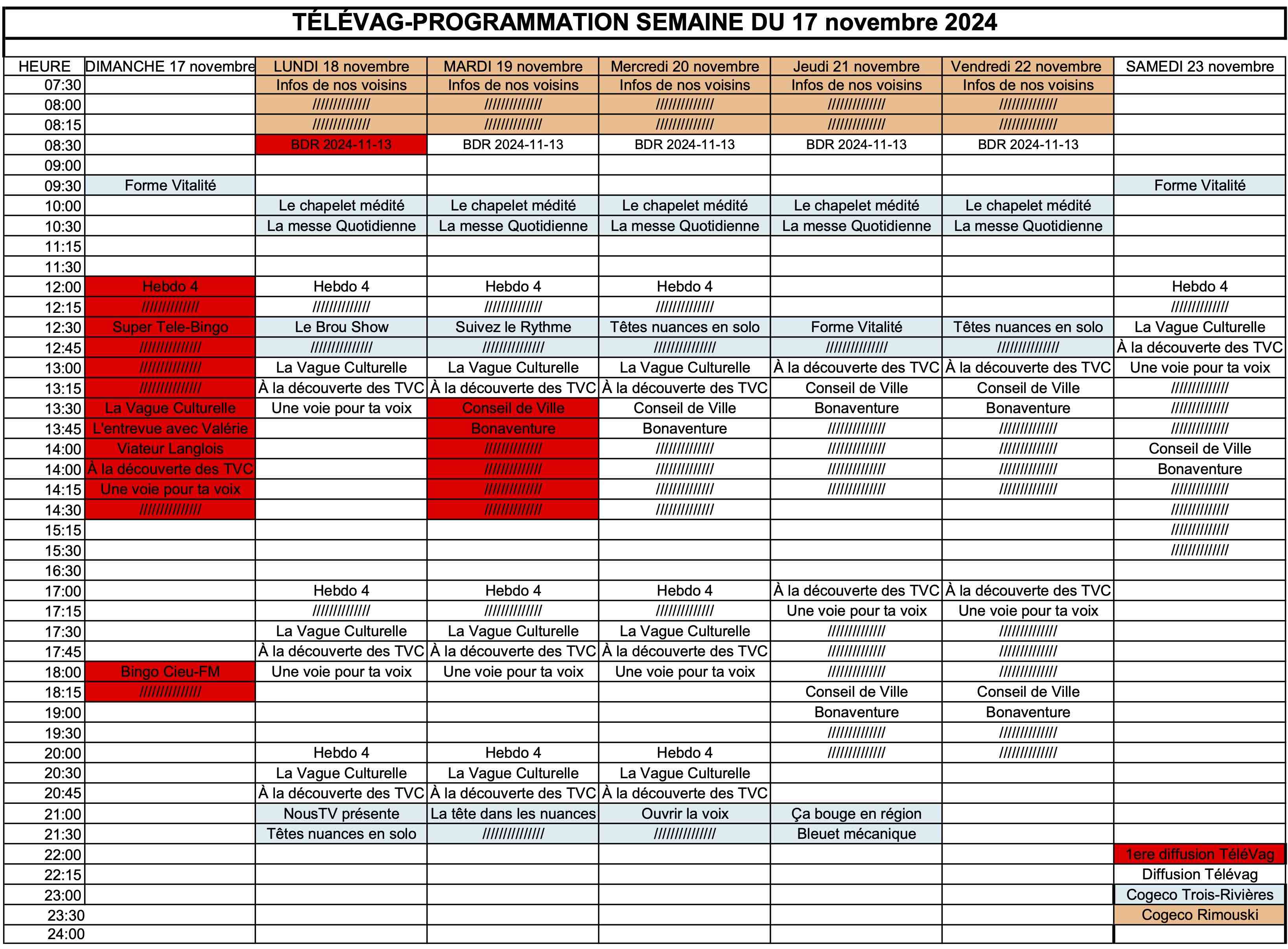 PROGRAMMATION 17 novembre 2024 Bon